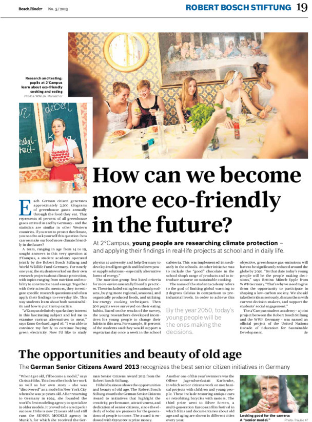 Bosch Publication Foundation News in Bosch Zünder 5/2013