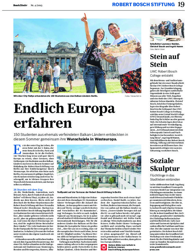 Bosch Publication Neues aus der Robert Bosch Stiftung im Bosch Zünder 4/2013