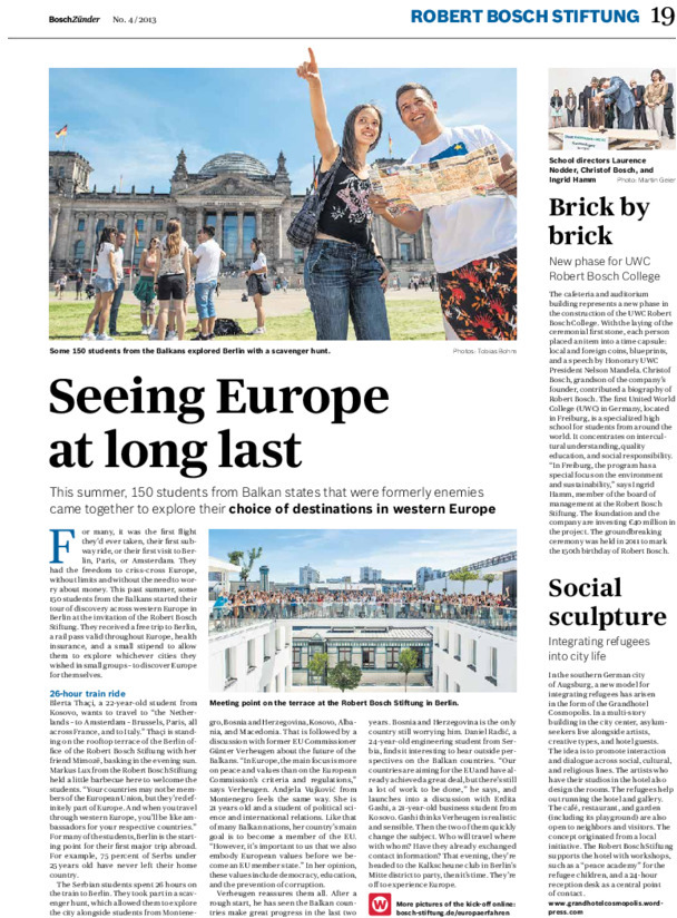 Bosch Publication Foundation News in Bosch Zünder 4/2013
