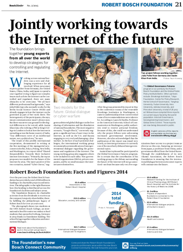 Bosch Publication Foundation News in Bosch Zünder 2/2015