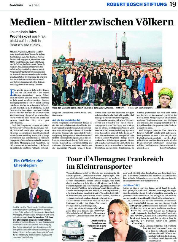 Bosch Publication Neues aus der Robert Bosch Stiftung im Bosch-Zünder 3/2012