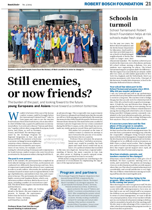 Bosch Publication Foundation News in Bosch Zünder 3/2015