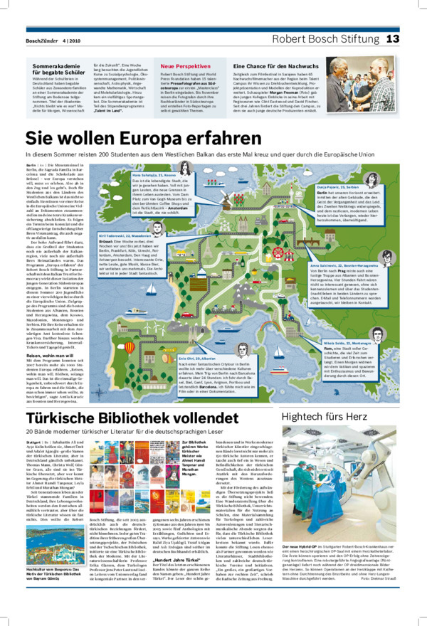 Bosch Publication Neues aus der Robert Bosch Stiftung im Bosch-Zünder 4/2010