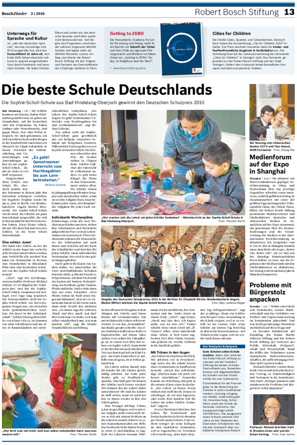 Bosch Publication Neues aus der Robert Bosch Stiftung im Bosch-Zünder 3/2010