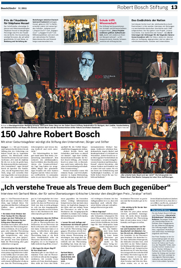Bosch Publication Neues aus der Robert Bosch Stiftung im Bosch-Zünder 5/2011