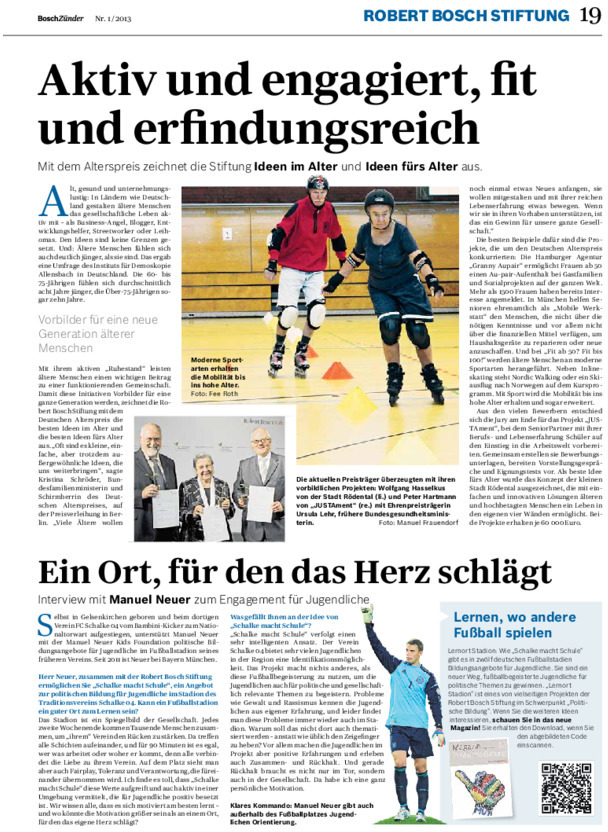 Bosch Publication Neues aus der Robert Bosch Stiftung im Bosch Zünder 1/2013