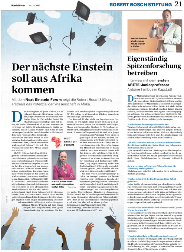 Bosch Publication Neues aus der Robert Bosch Stiftung im Bosch Zünder 1/2016