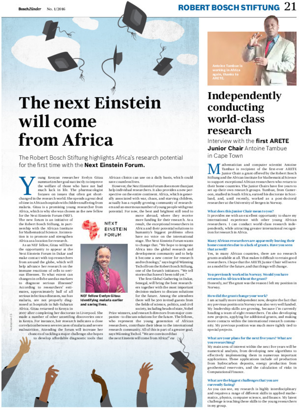 Bosch Publication Foundation News in Bosch Zünder 1/2016