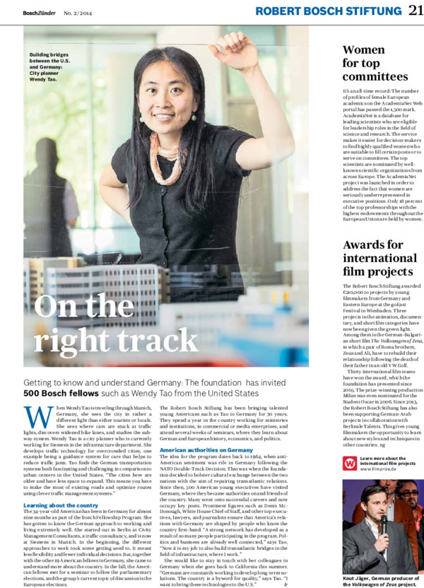 Bosch Publication Foundation News in Bosch Zünder 2/2014