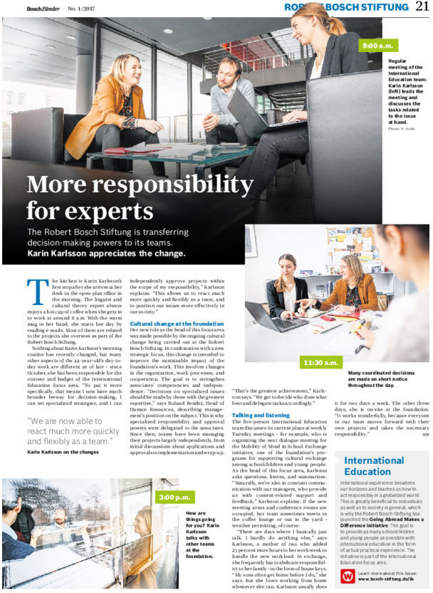 Bosch Publication Foundation News in Bosch Zünder 1/2017