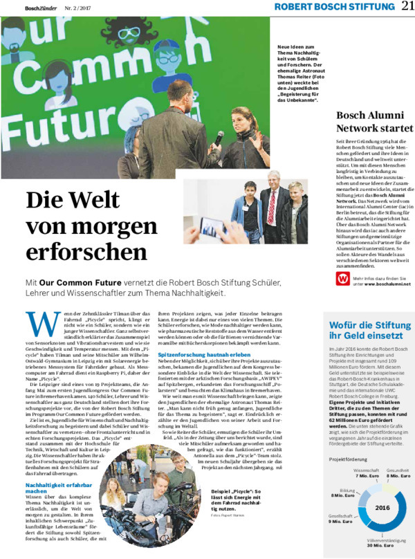 Bosch Publication Neues aus der Robert Bosch Stiftung im Bosch Zünder 2/2017