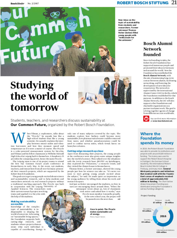 Bosch Publication Foundation News in Bosch Zünder 2/2017
