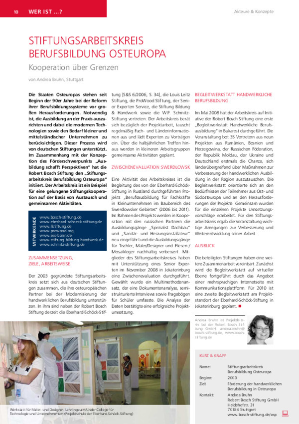 Bosch Publication Stiftungsarbeitskreis Berufsbildung Osteuropa