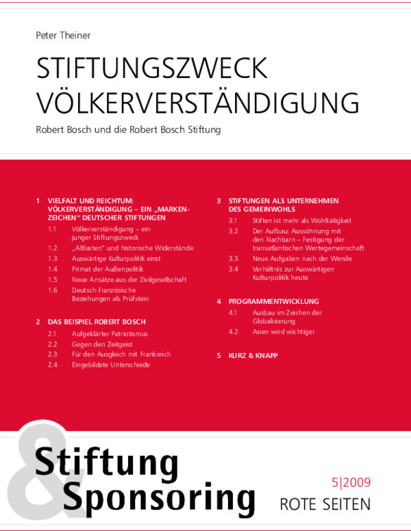 Bosch Publication Stiftungszweck Völkerverständigung
