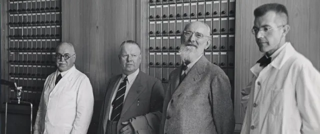 Robert Bosch during the opening ceremony of the Robert-Bosch-Krankenhauses 1940