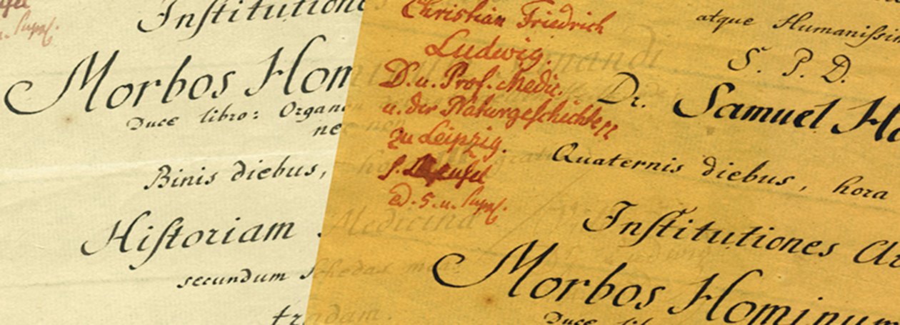 Alte handschriftliche Aufzeichnungen Hahnemanns