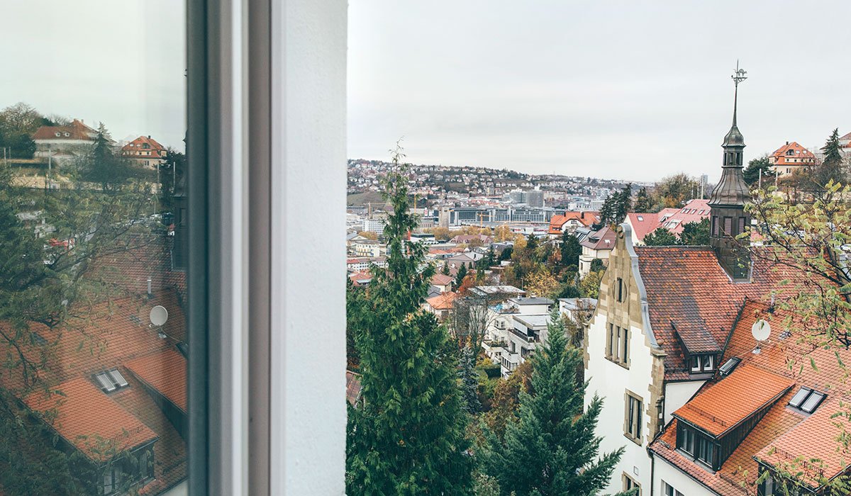 The window of the academy offers a lock of Baden-Wurttemberg’s state capital