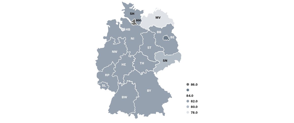 Karte Vielfaltsdimension „Behinderung“ im Bundesländervergleich