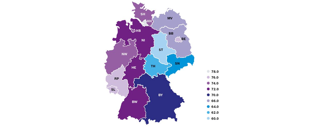 Karte Vielfaltsdimension „Ethnische Herkunft“ im Bundesländervergleich