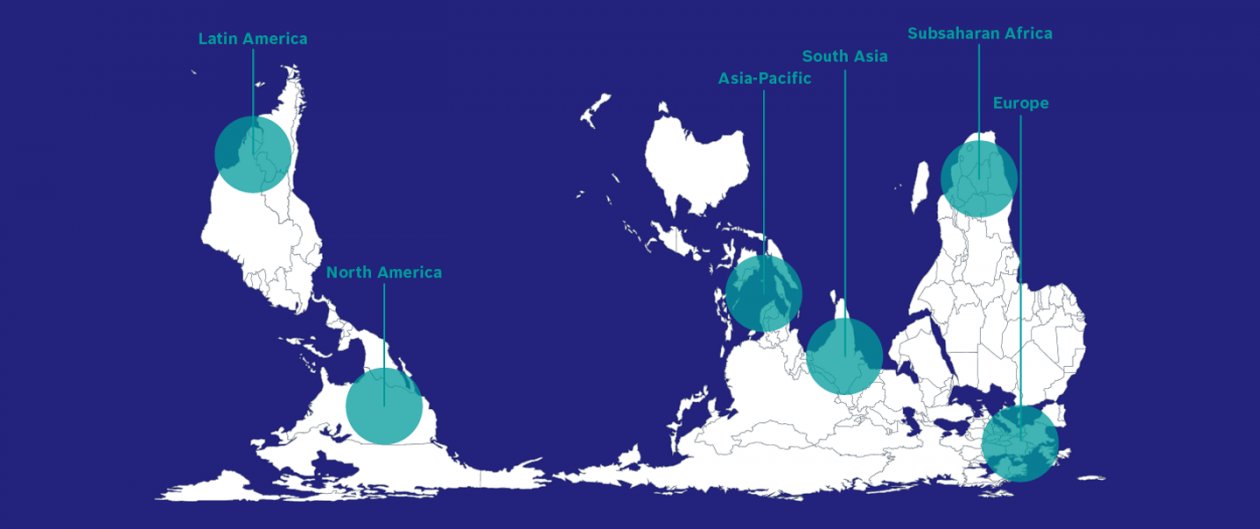 World map based on Peters Projection