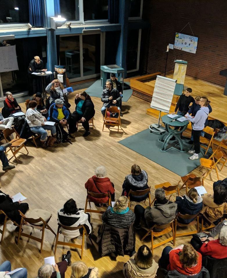 Meeting of Deutsche Wohnen tenants in Mariendorf-Ost as part of the Kiezprojekt