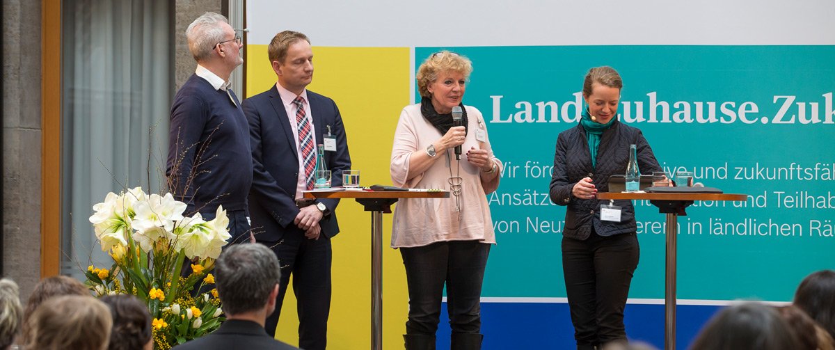 Präsentation auf dem Podium
