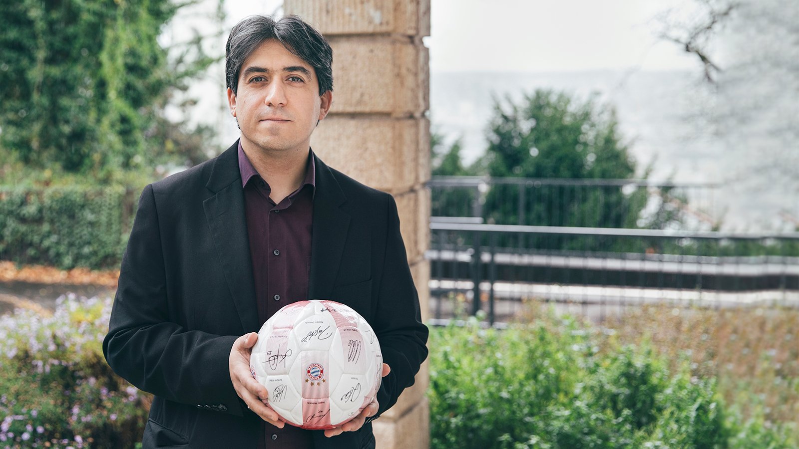 Hussein Hamdan with soccer ball