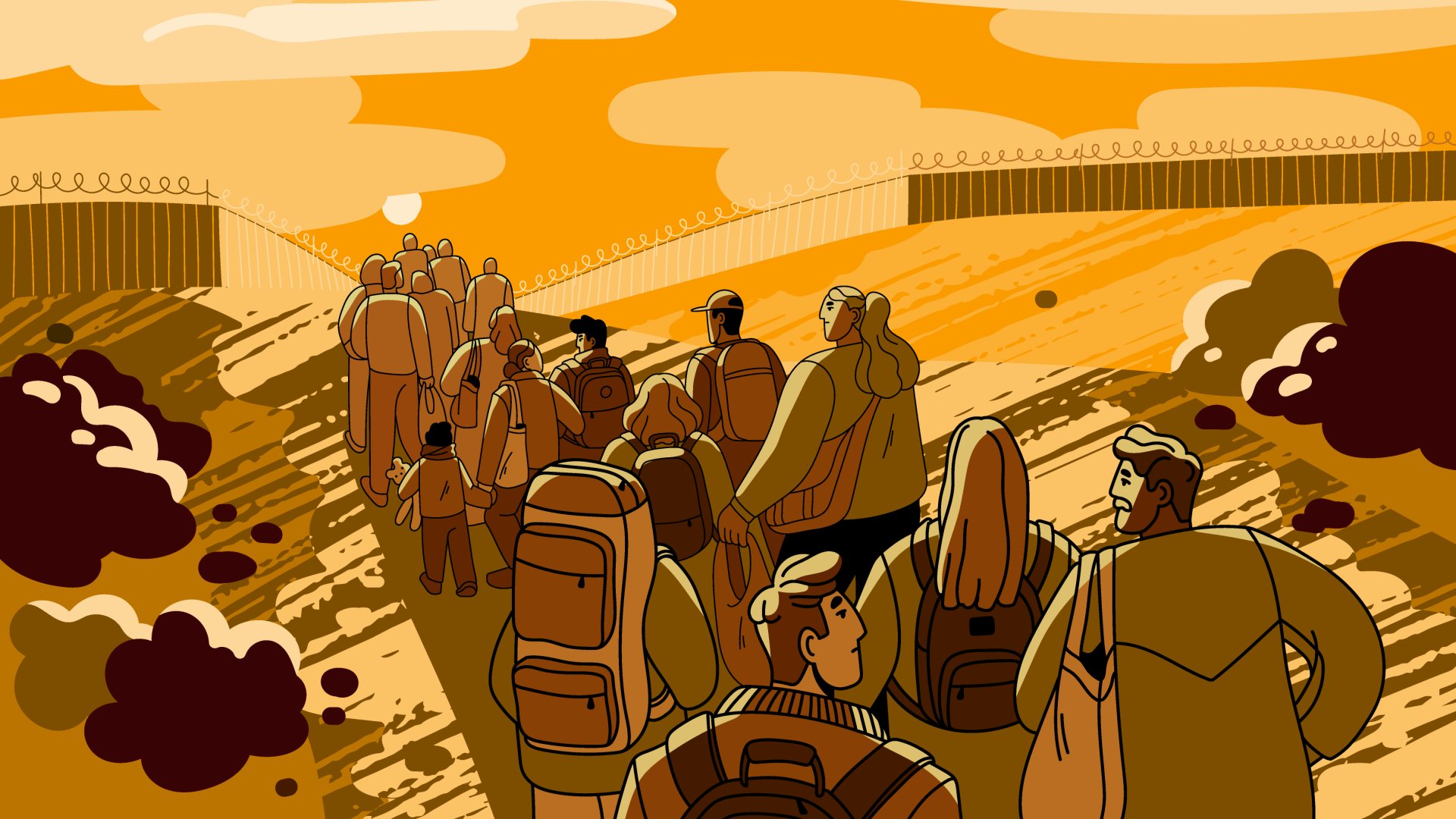 Illustration: People on the run