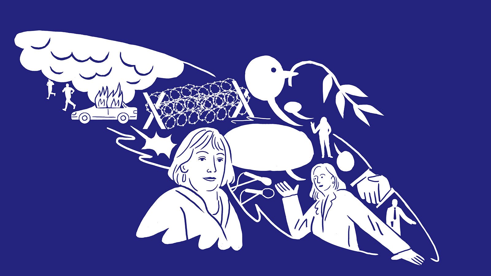 Illustration of a dove of peace: Graphic novel about the Northern Ireland conflict