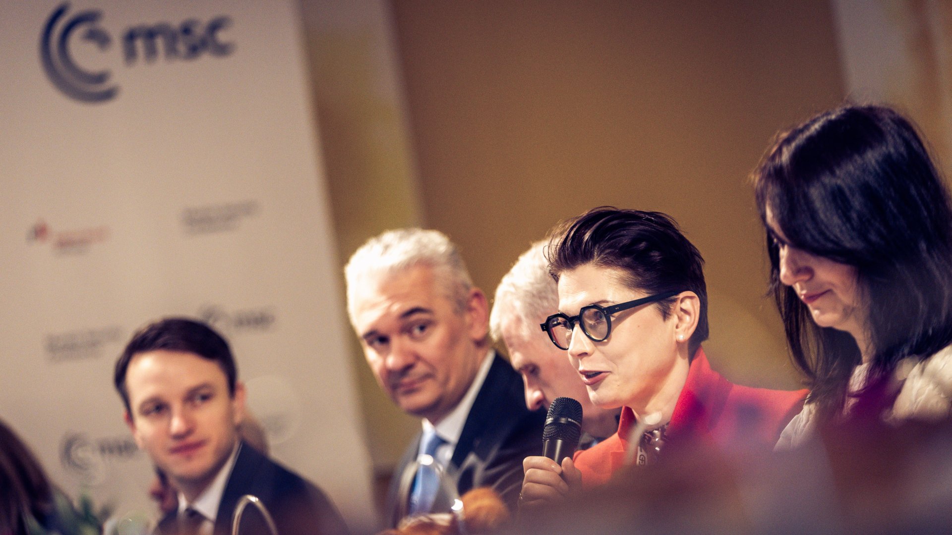 People discussing at the Robert Bosch Stiftung panel at the Munich Security Conference 2025