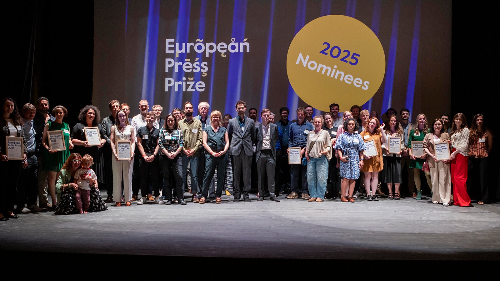 European Press Prize nominees on stage