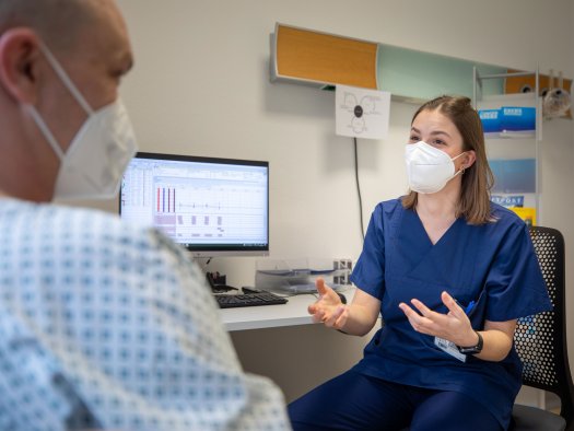 Patientengespräch in der Atemnotambulanz in Stuttgart