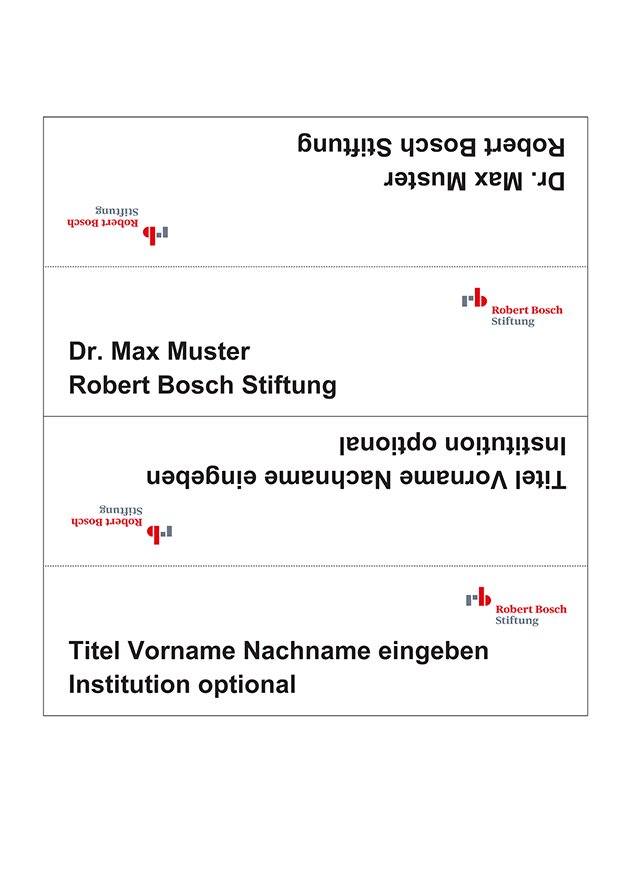 Vorlage kleines Tischschild