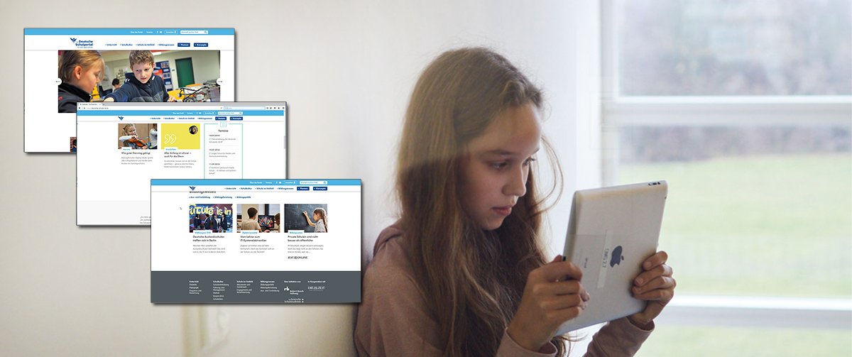 Schülerin mit Tablet